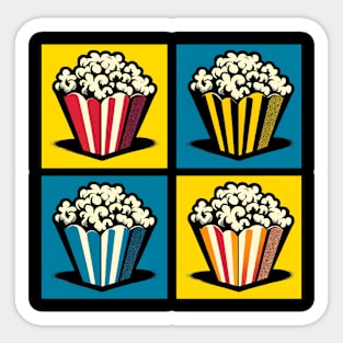 Pop Art Popcorn Fiesta: Vibrant National Popcorn Day Sticker